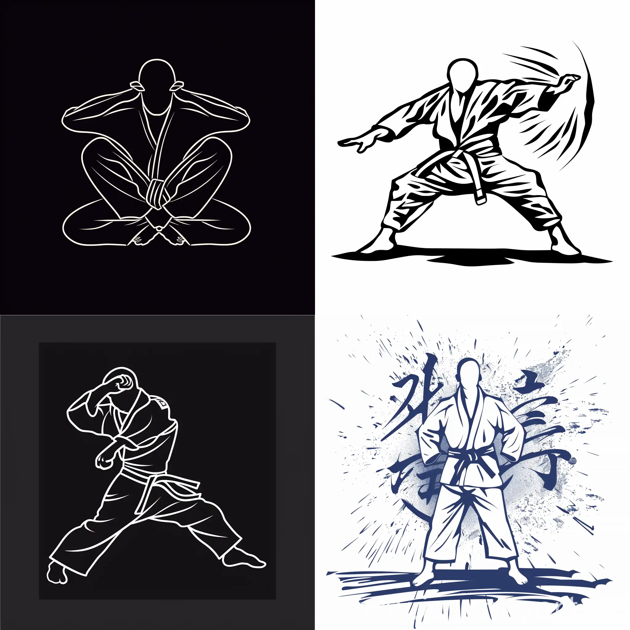 логотип в контурном стиле judo