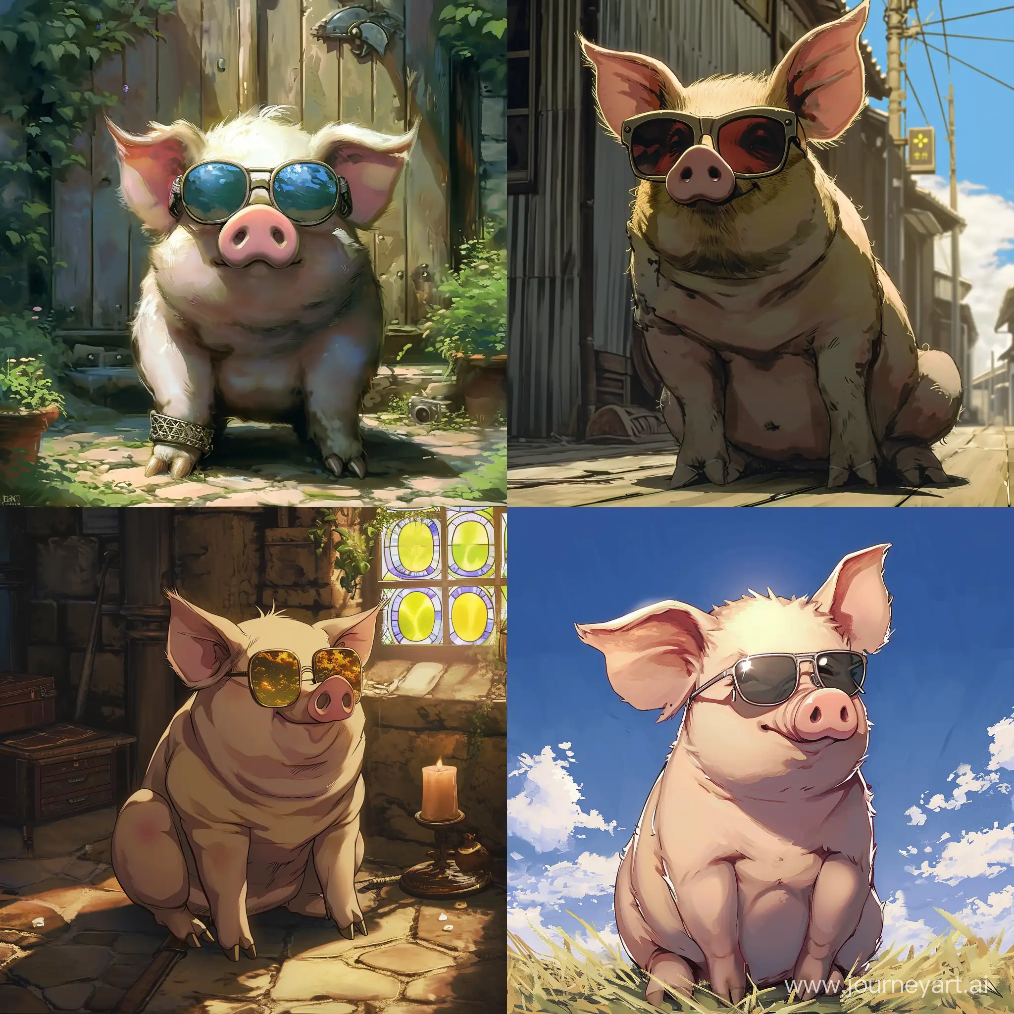 Anime-Fantasy-Pig-with-Sunglasses