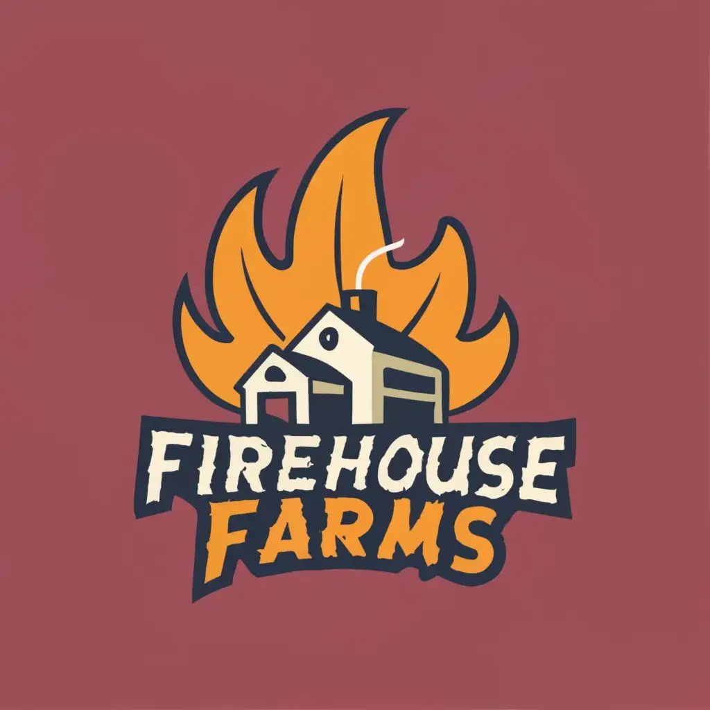 logo, Hemp Flames

, with the text "Firehouse Farms", typography