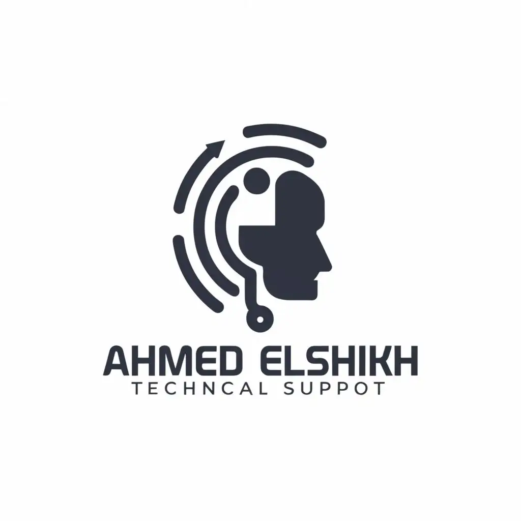 a logo design,with the text "Ahmed Elshikh", main symbol:technical support online,Moderate,be used in Technology industry,clear background