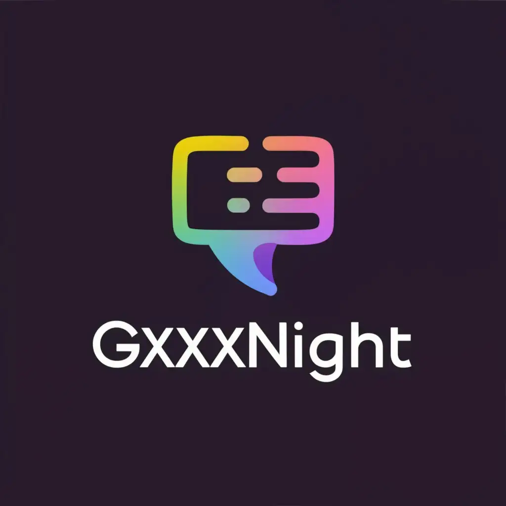 a logo design,with the text "gxxxnight", main symbol:chatrooms,Moderate,be used in Technology industry,clear background