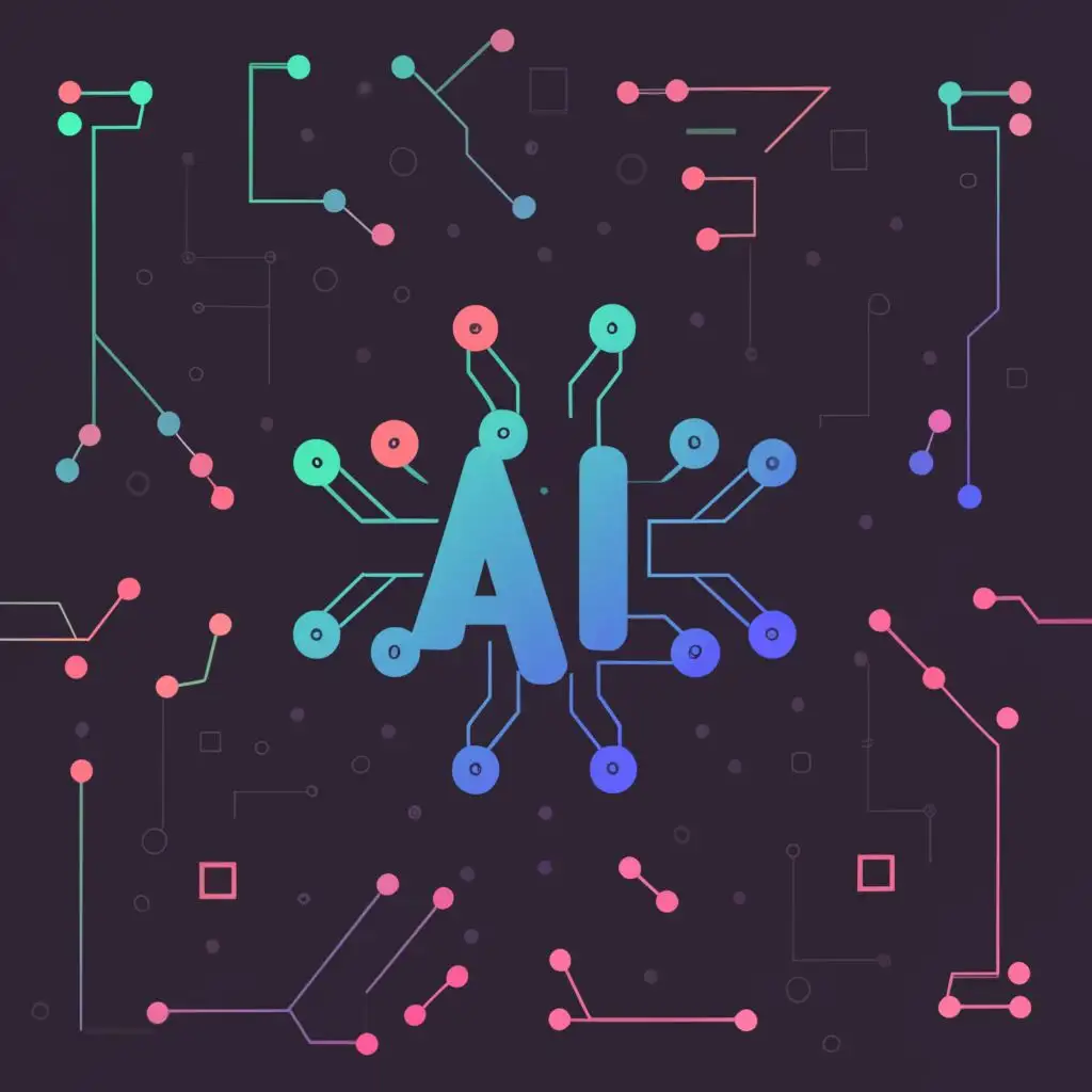 a logo design,with the text "AI", main symbol:Artificial Intelligence/AI,complex,be used in Technology industry,clear background