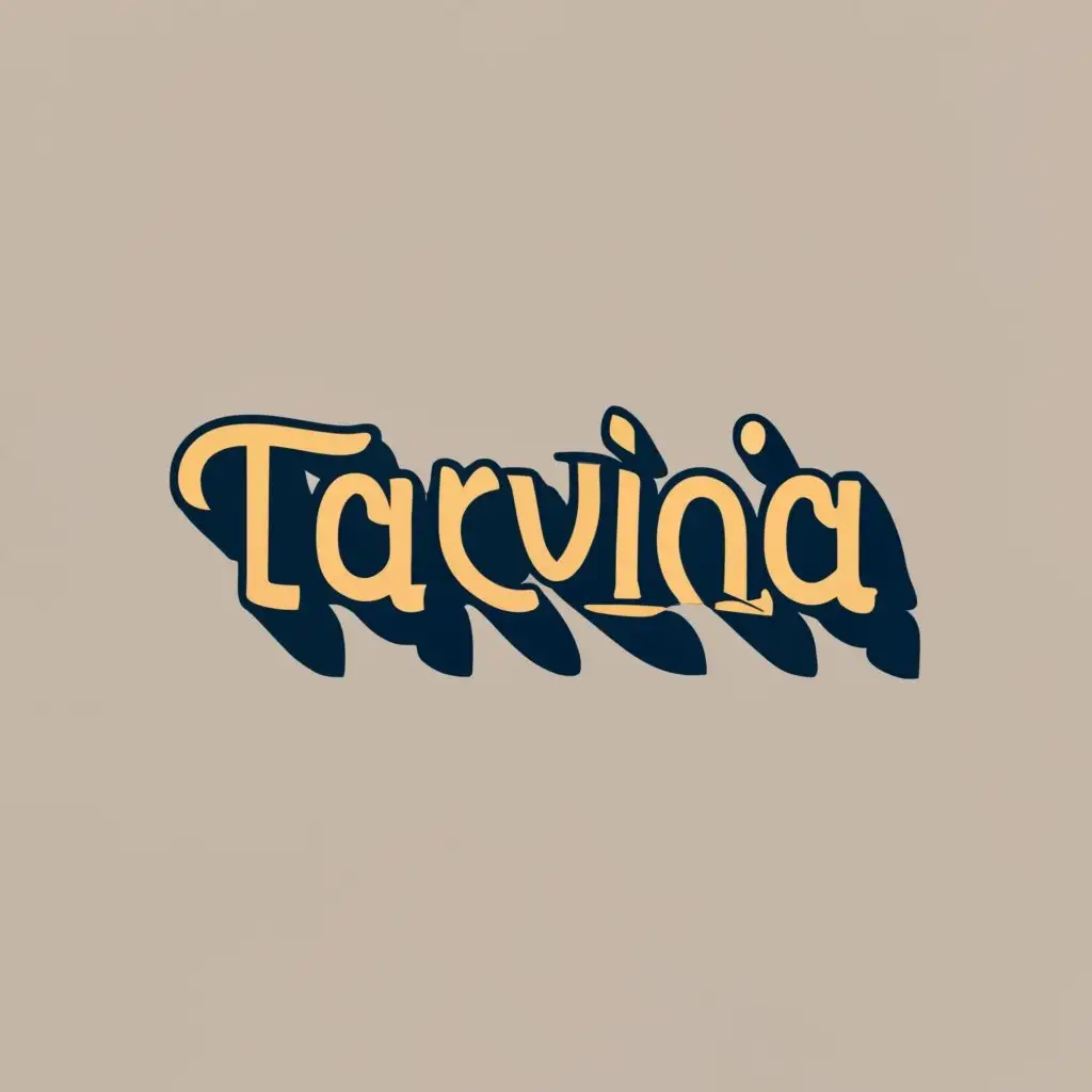 logo, Design Yourself, with the text "Tarvina", typography