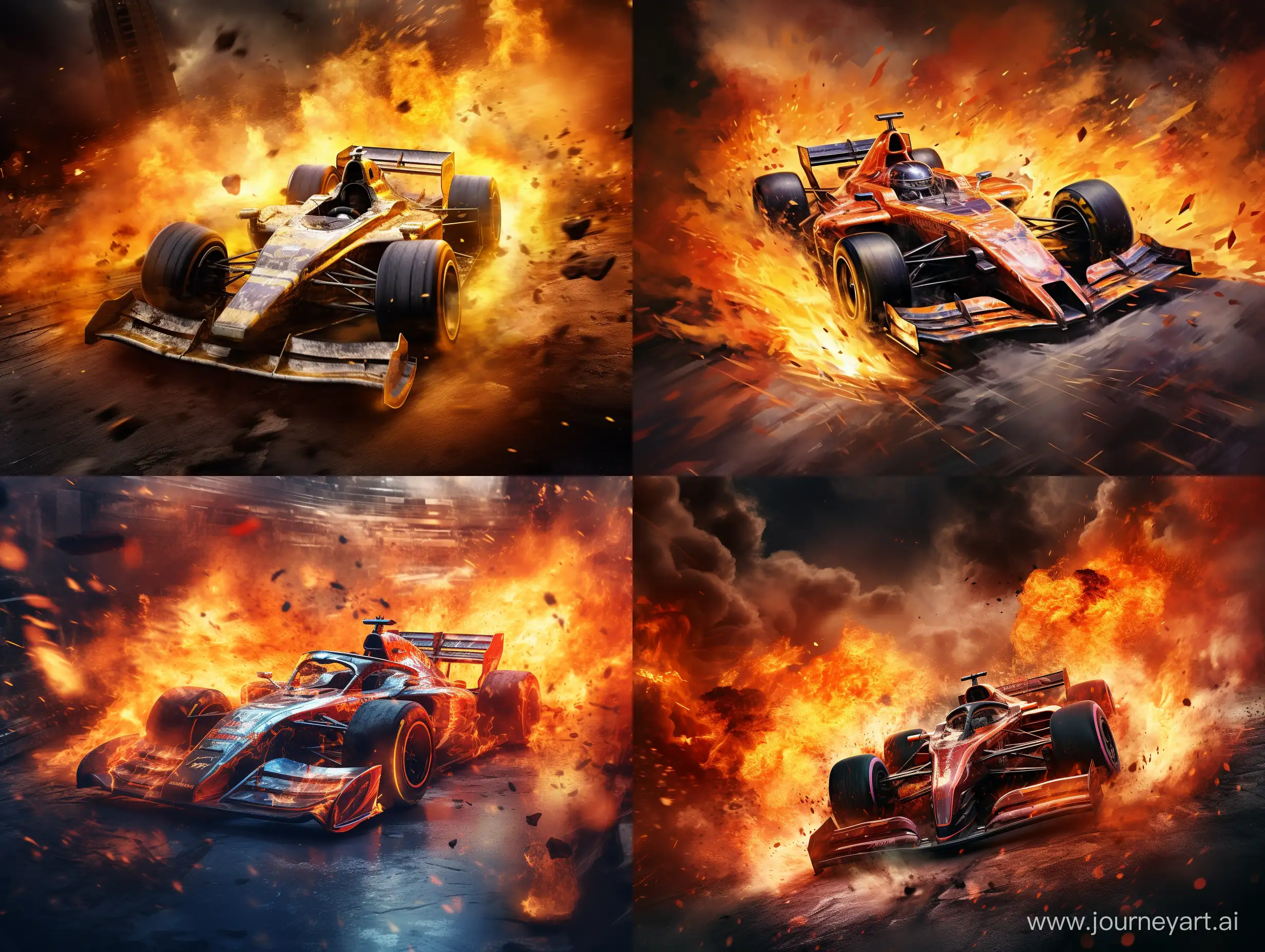 Blazing-Race-Car-Engulfed-in-Flames-Speeding-Forward