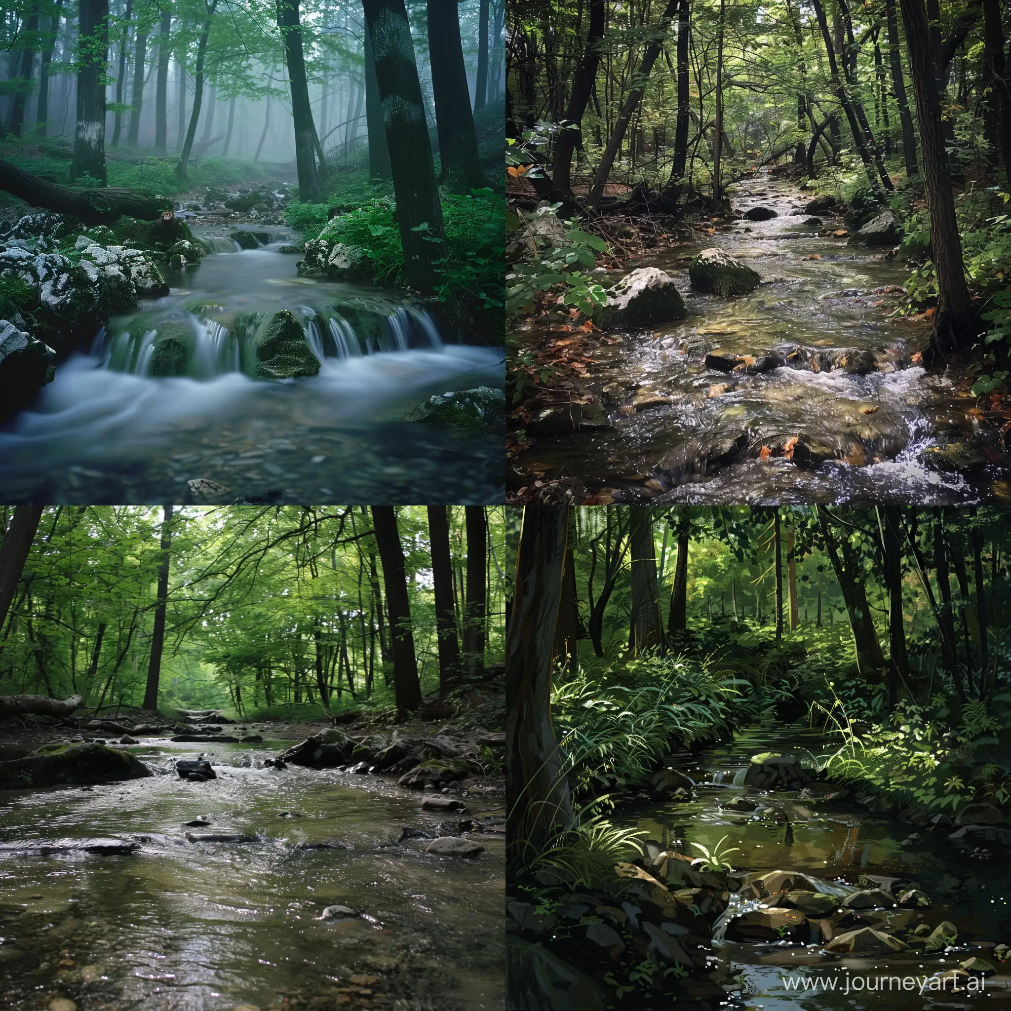 Tranquil-Forest-Stream-with-Flowing-Notes