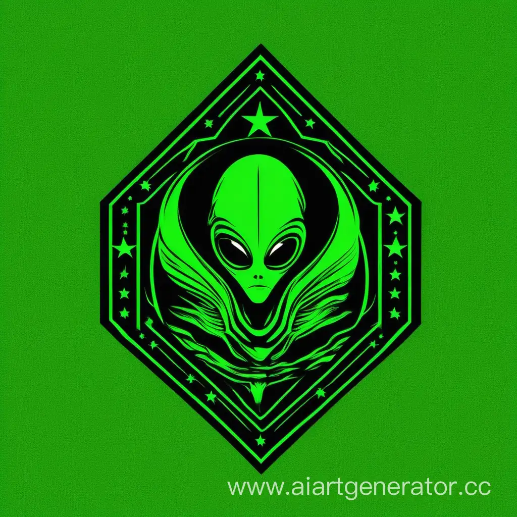 Vibrant-Green-Alien-Empire-Flag-Fluttering-in-Space