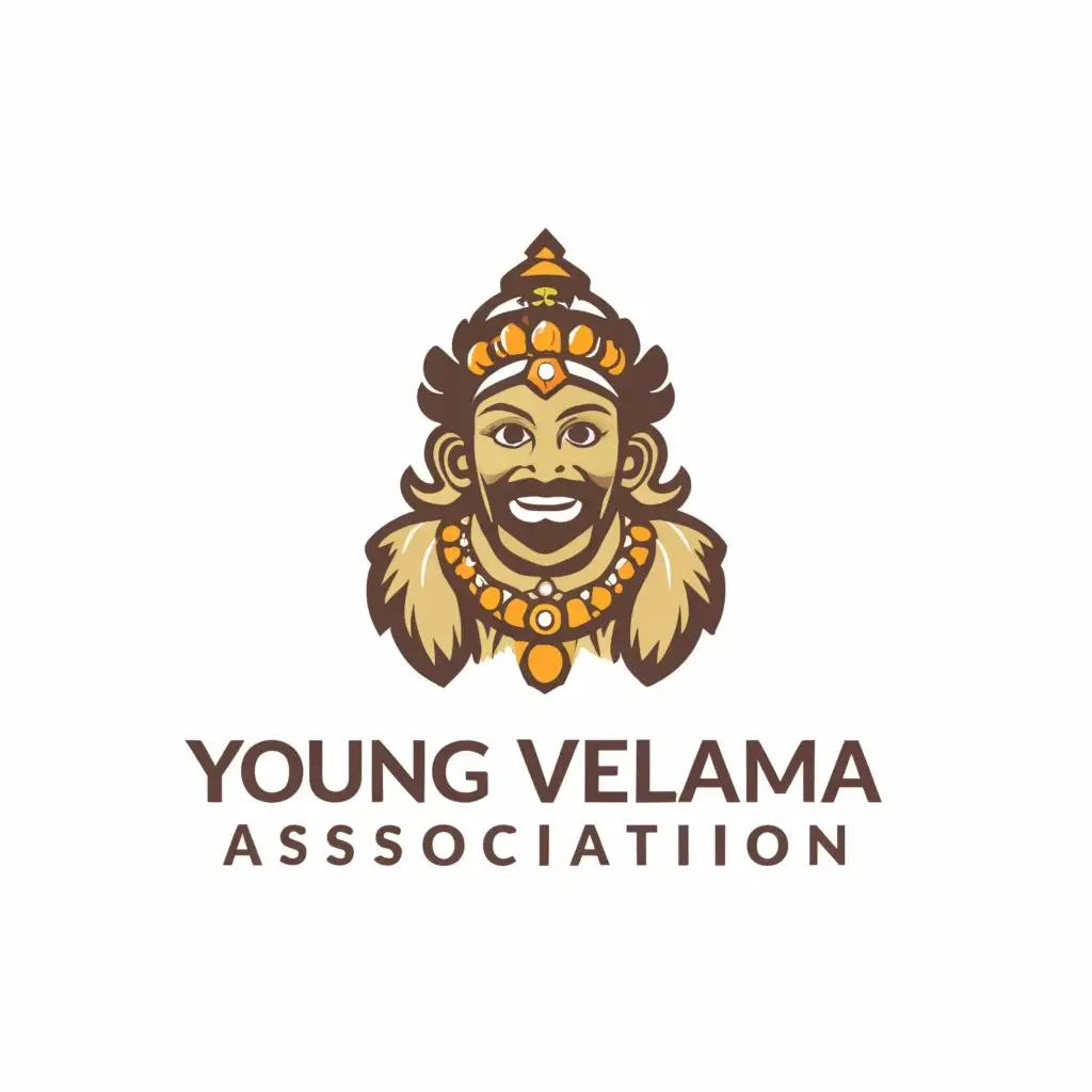 a logo design,with the text "young velama association", main symbol:Indian king with smile,Moderate,clear background