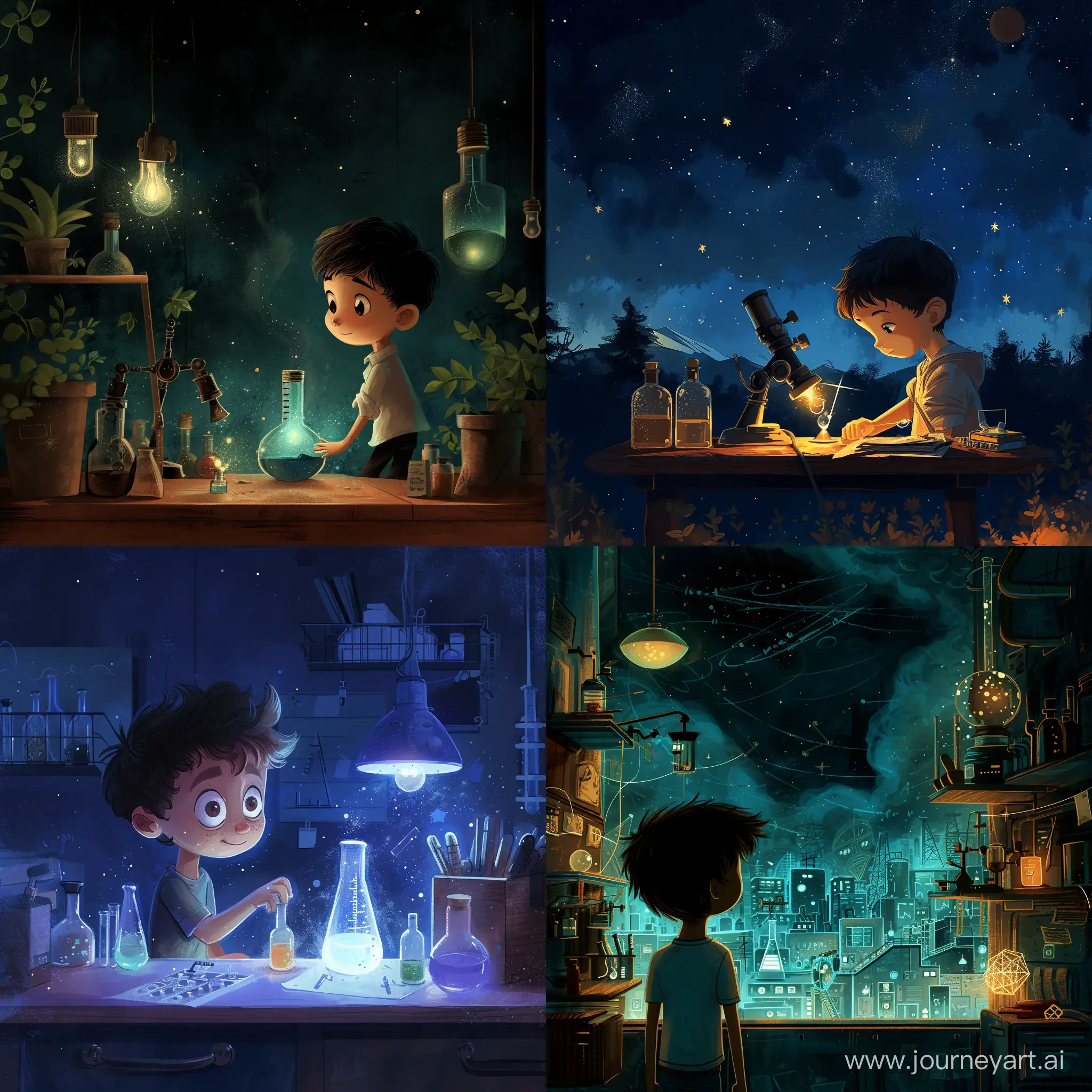 Ambitious-Young-Scientist-Contemplating-Dreams-on-a-Dark-Night