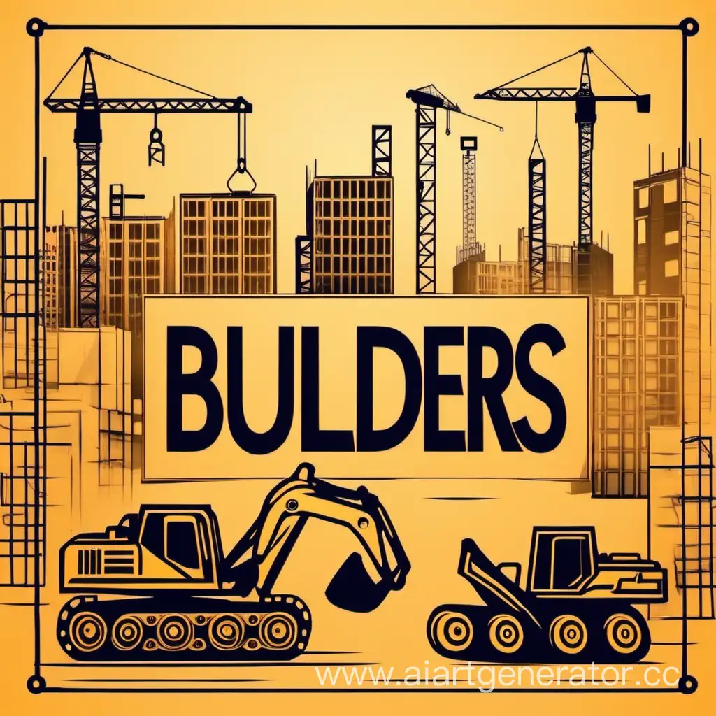 сделай фон со стройки с надписью builders