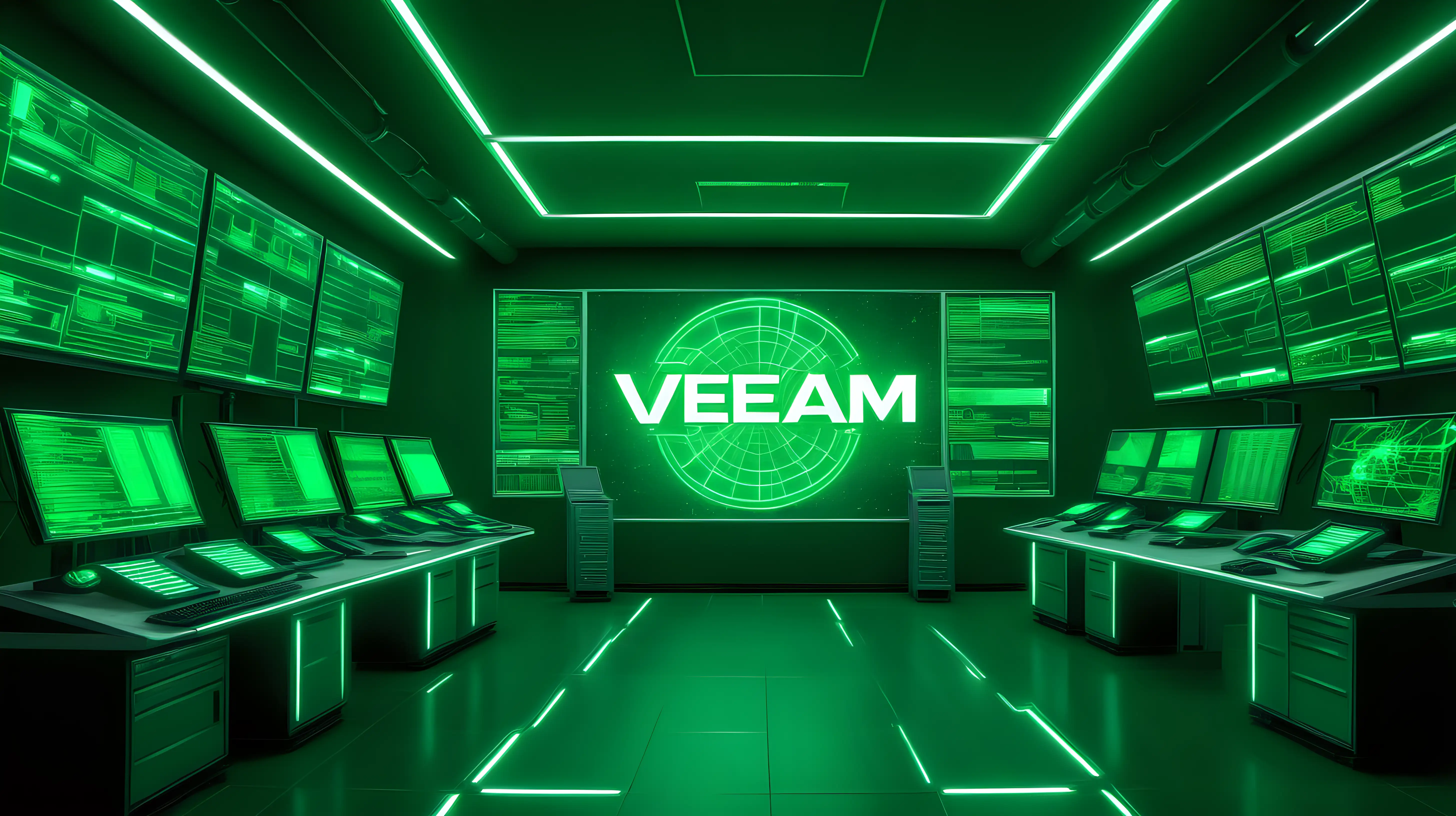 veeam, anti-ransomware technology, green tech color palette, realistic sci-fi world