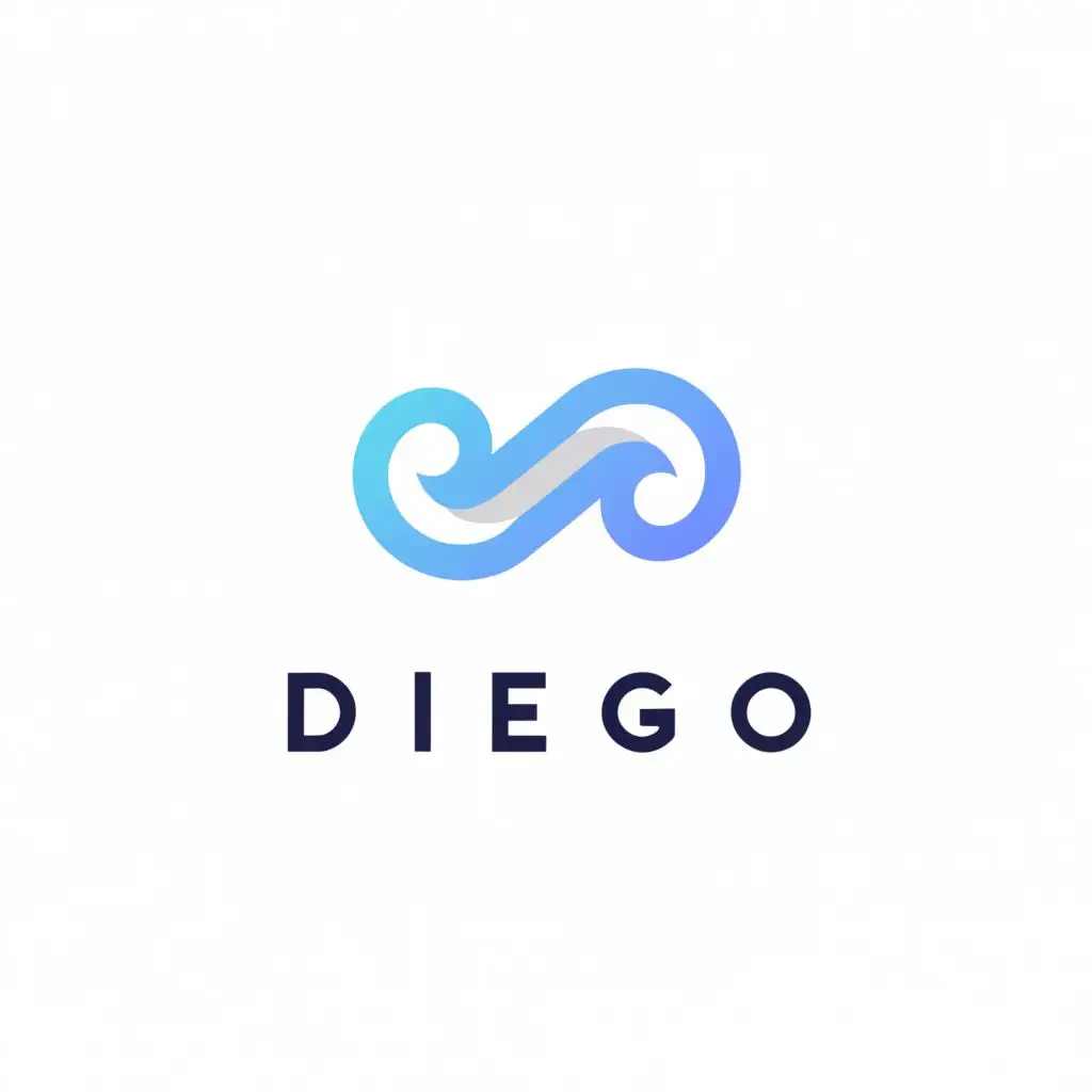 a logo design,with the text "Diego", main symbol:Waves,Minimalistic,be used in Technology industry,clear background