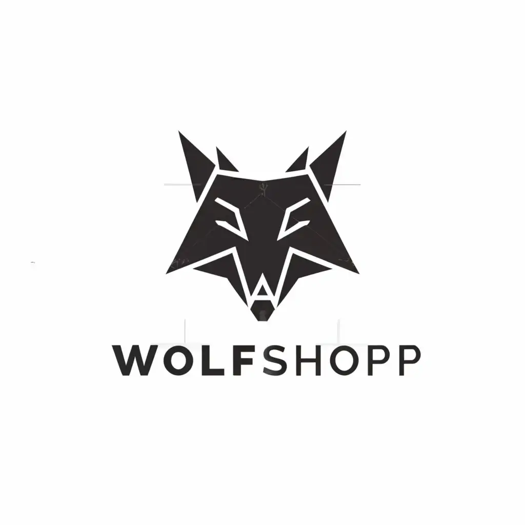 a logo design,with the text "Wolfshop", main symbol:Wolf,Moderate,be used in Retail industry,clear background