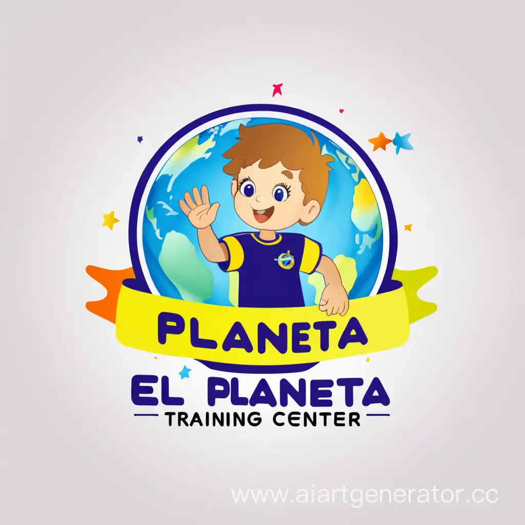 Colorful kids Logo  “el Planeta training center”