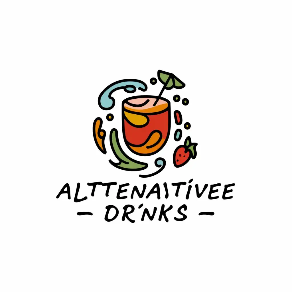 a logo design,with the text "Alternative Drinks", main symbol:liquid, cocktail, tropical, magical,Moderate,clear background