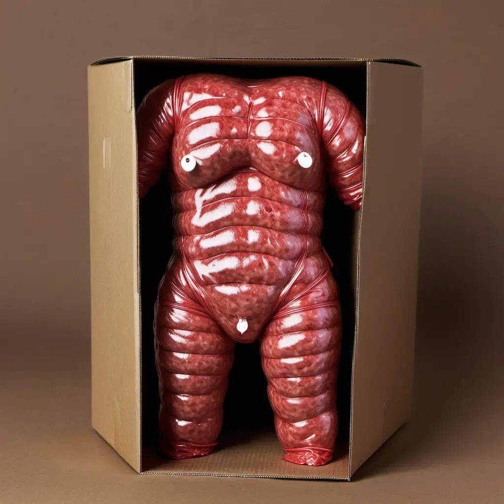 Raw Meat Pants in a Box Unconventional Fashion Concept
