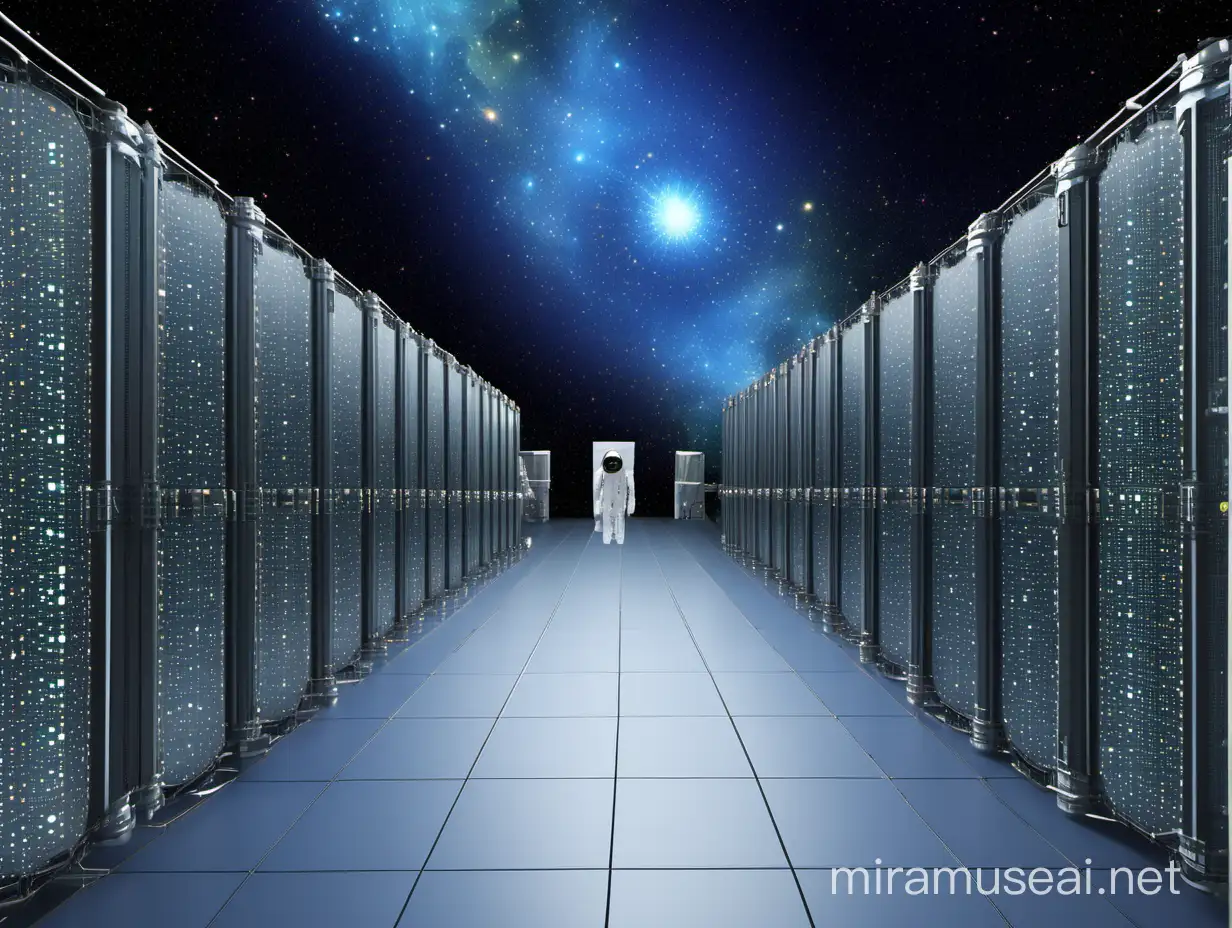 Image of supercomputer connected with space telescopes and ground telescopes