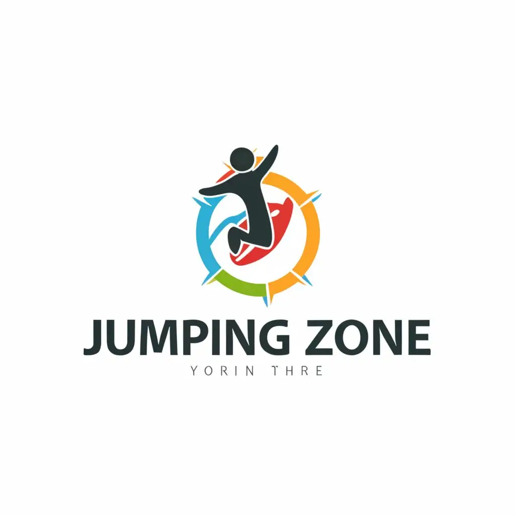 a logo design,with the text "Jumping Zone", main symbol:Trampoline,Moderate,be used in Sports Fitness industry,clear background