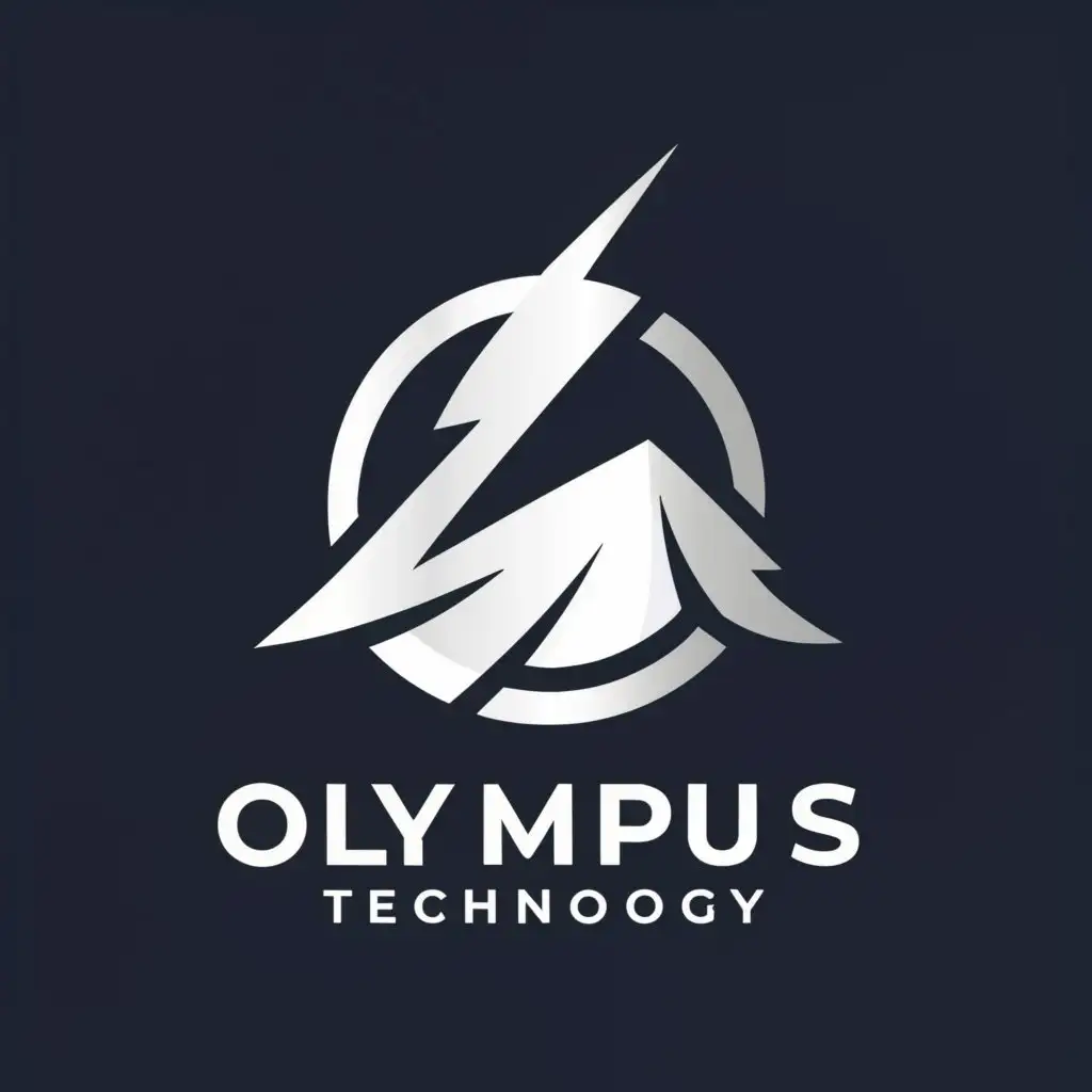 a logo design,with the text "OLYMPUS", main symbol:Zeus, mountain,Moderate,be used in Technology industry,clear background