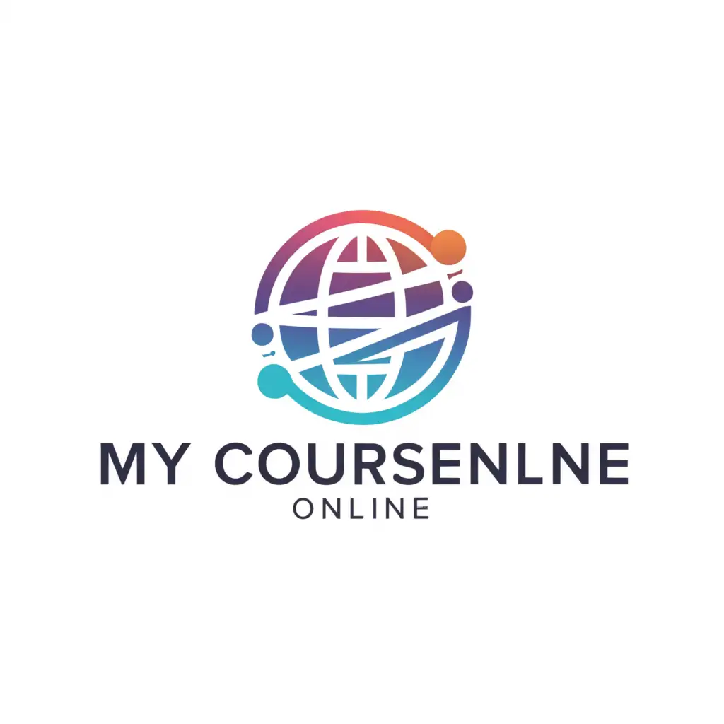 a logo design,with the text "My Course Online", main symbol:online learning,Minimalistic,be used in Education industry,clear background