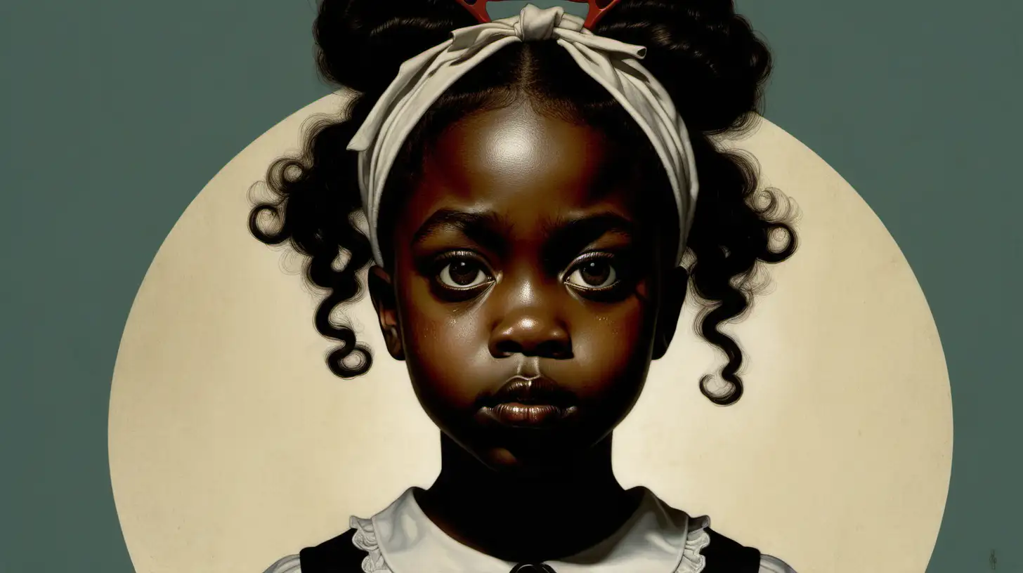 Dark Girl Portrait by Rockwell Enigmatic Beauty in Shadows