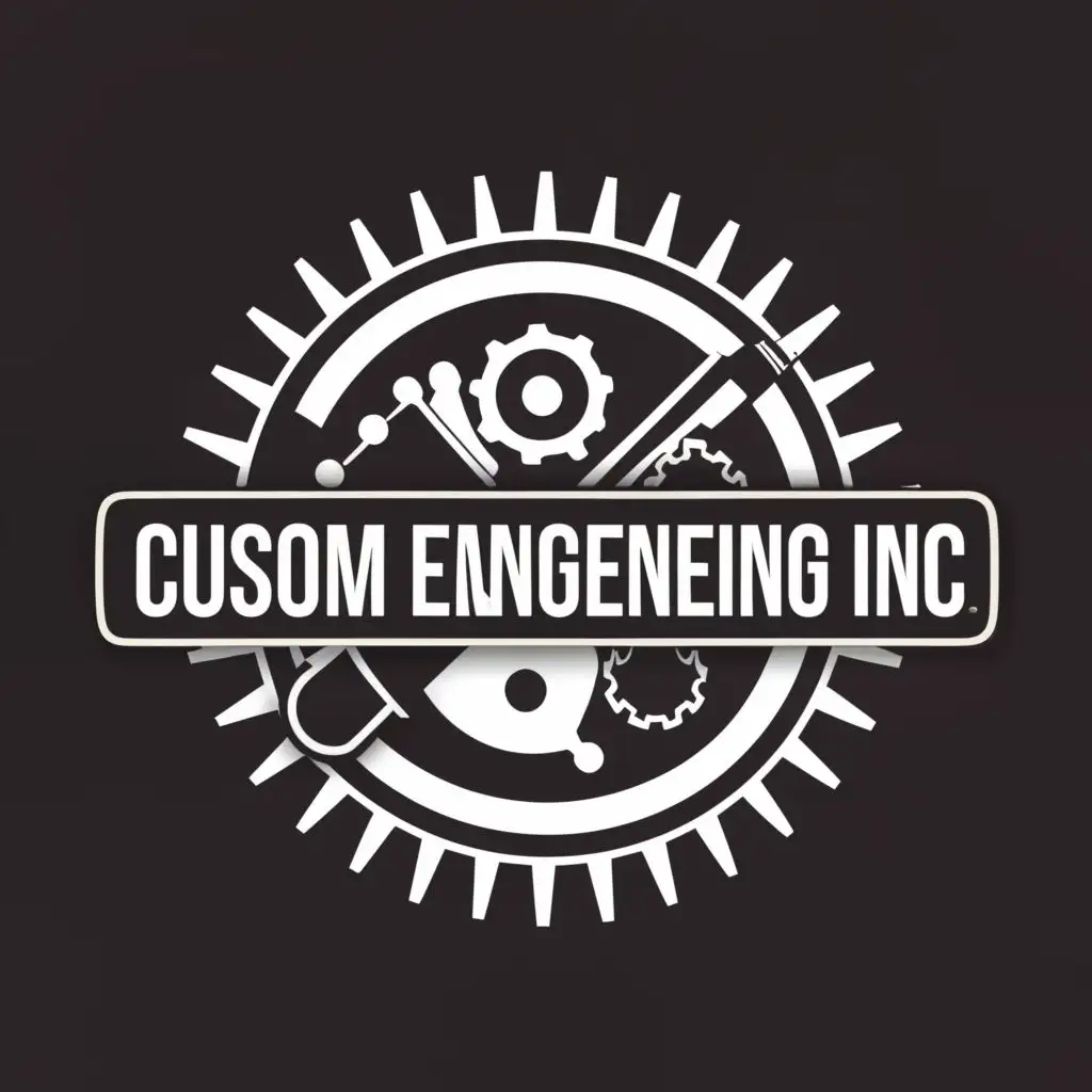 logo, Plasma Cutting, with the text "Custom Engineering Inc", typography, be used in Technology industry