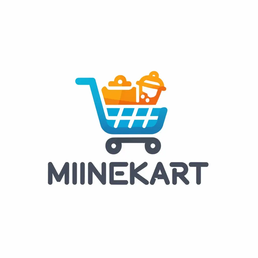 a logo design,with the text "MINEKART", main symbol:SHOPPING,Moderate,clear background