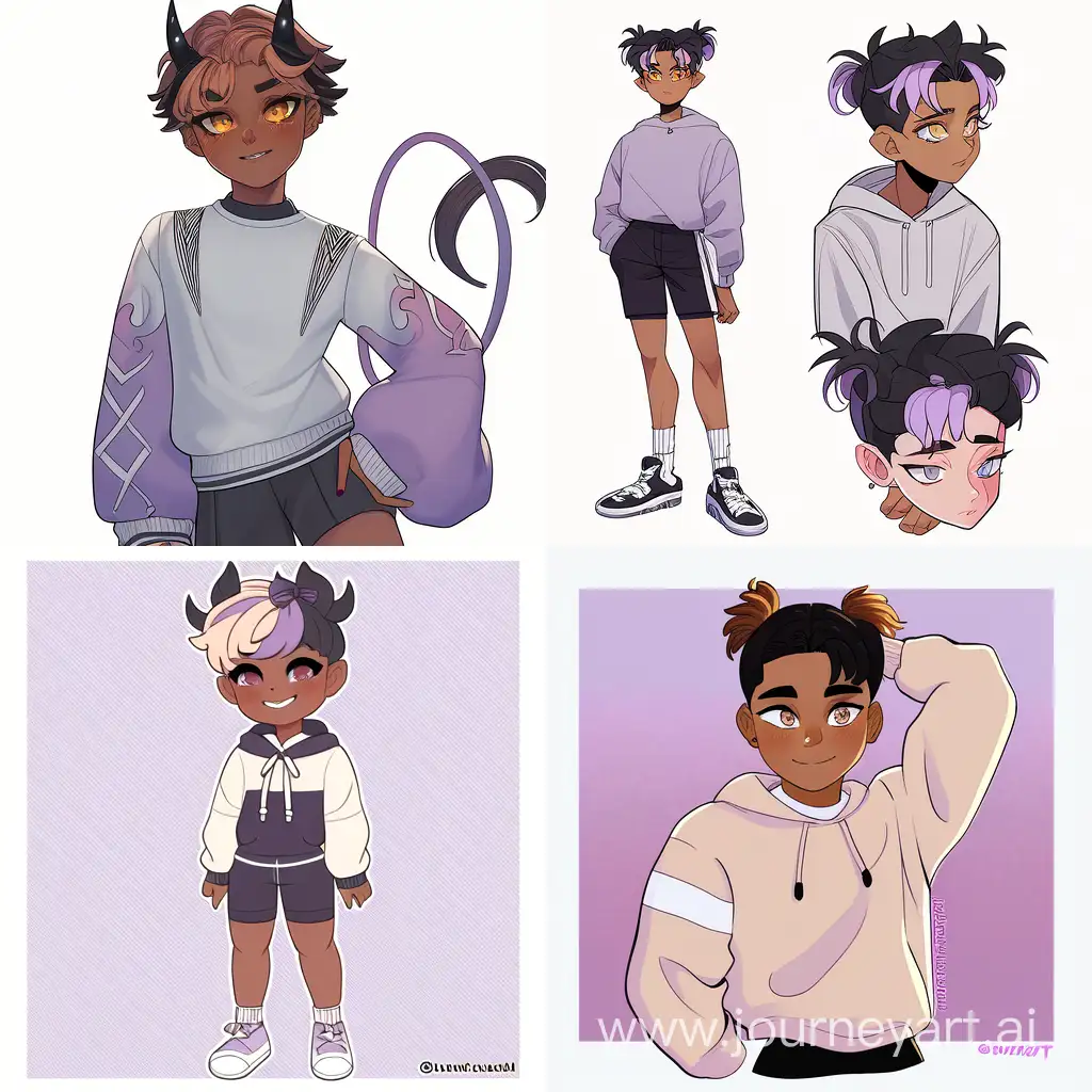 LavenderEyed-SeventeenYearOld-Demon-Guy-with-Plush-Hair-and-Crescent-Hair-Clip