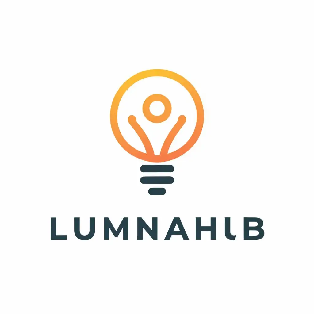 a logo design,with the text "LuminaHub", main symbol:Lamp,Minimalistic,be used in Technology industry,clear background