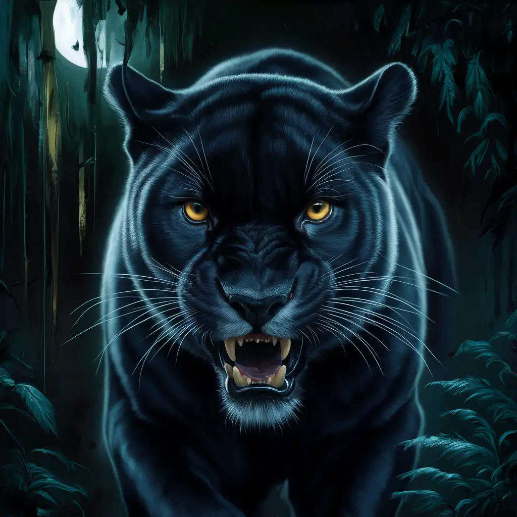 Closeup Portrait of Majestic Black Panther