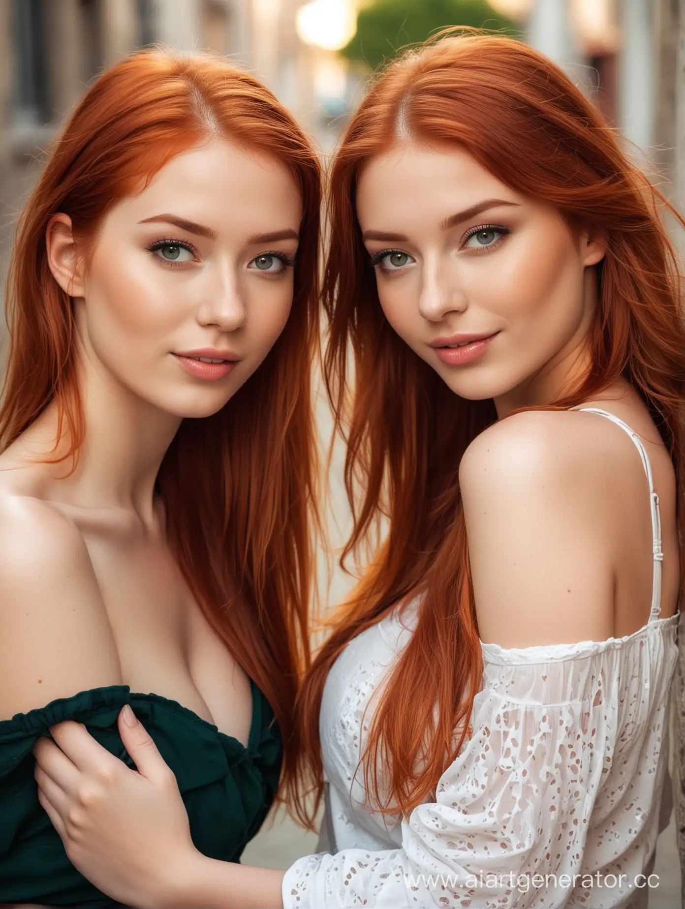 Adorable-RedHaired-Girls-Enjoying-Natures-Beauty