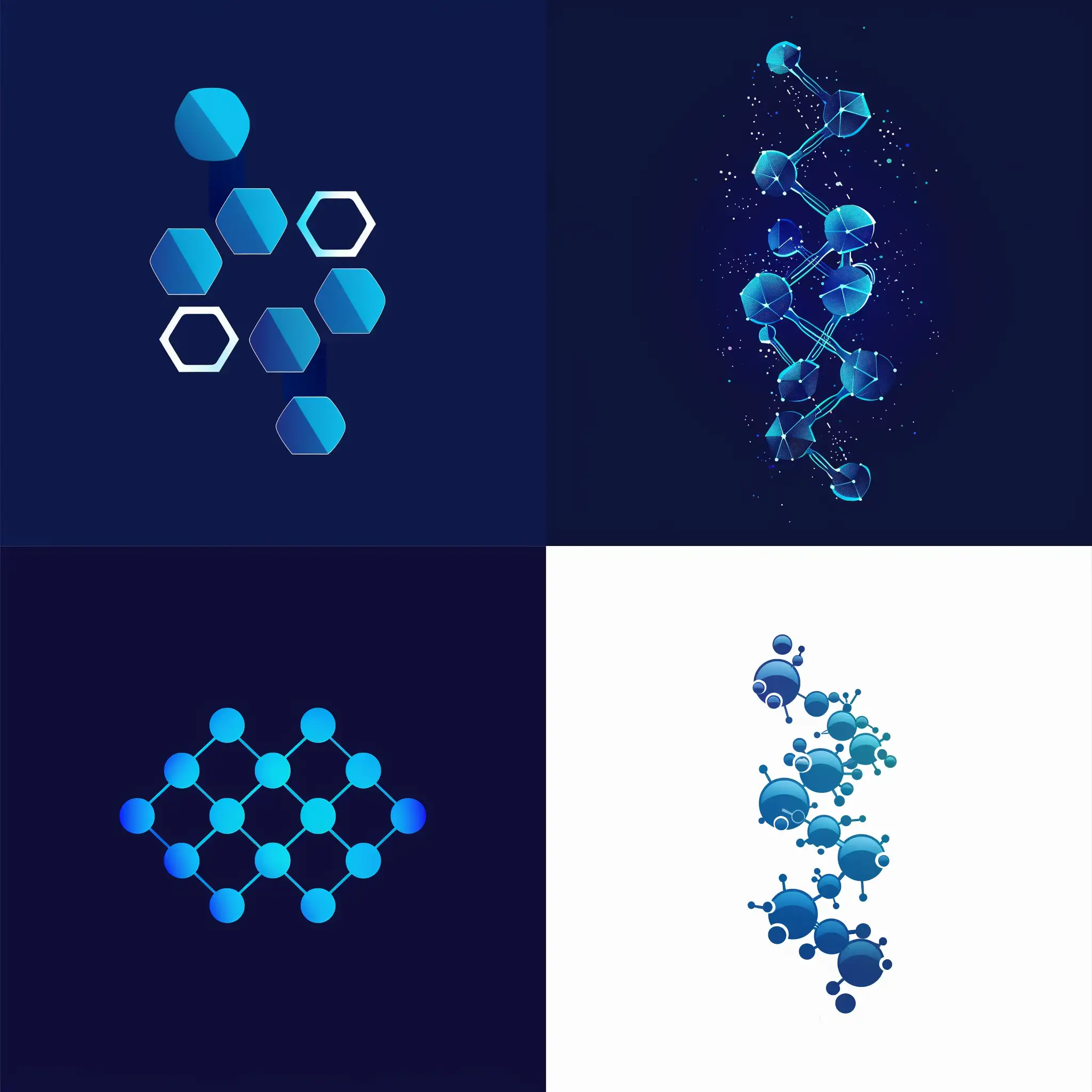 логотип, векторная графика, синий цвет, космос представлен как цепочка молекул