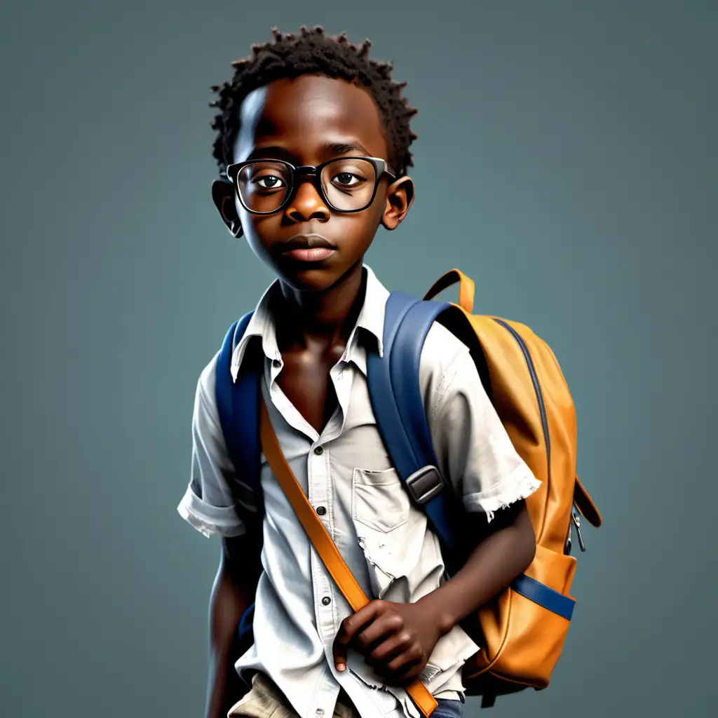 African Schoolboy with Backpack Inspiring Educational Journey