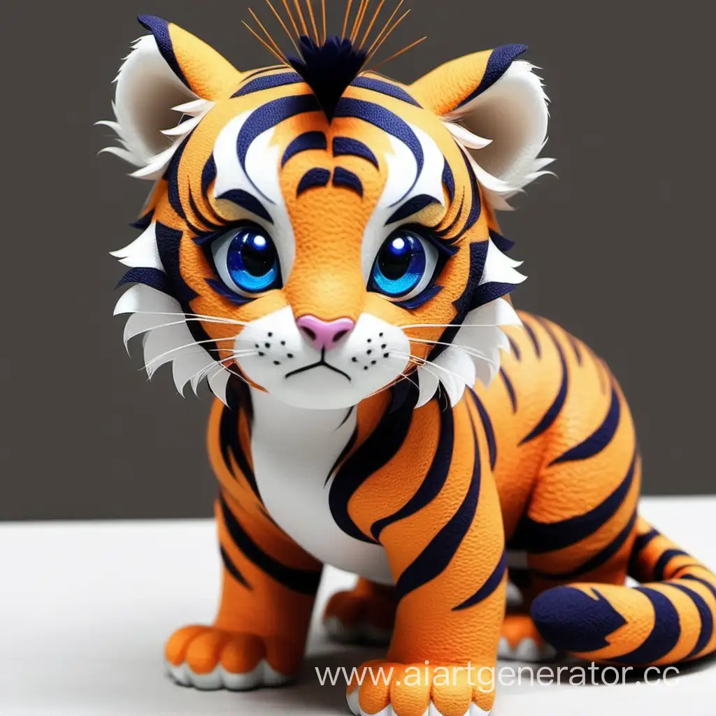 Playful-Encounter-Little-Tiger-and-Peacock-Fusion-in-a-Vibrant-World