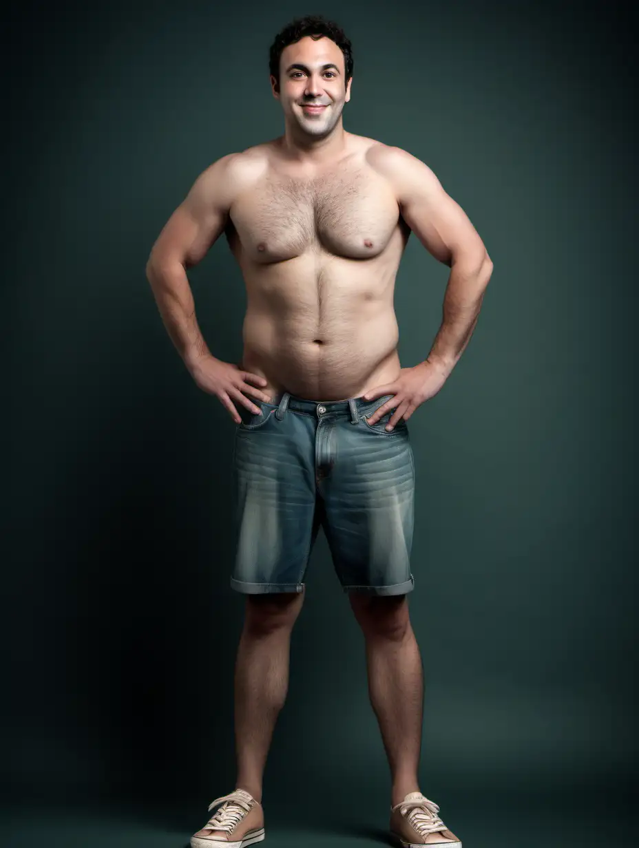 full length portrait of a hot nude slender stocky muscled athletic man who looks exactly like Mark Normand. he wears sneakers.