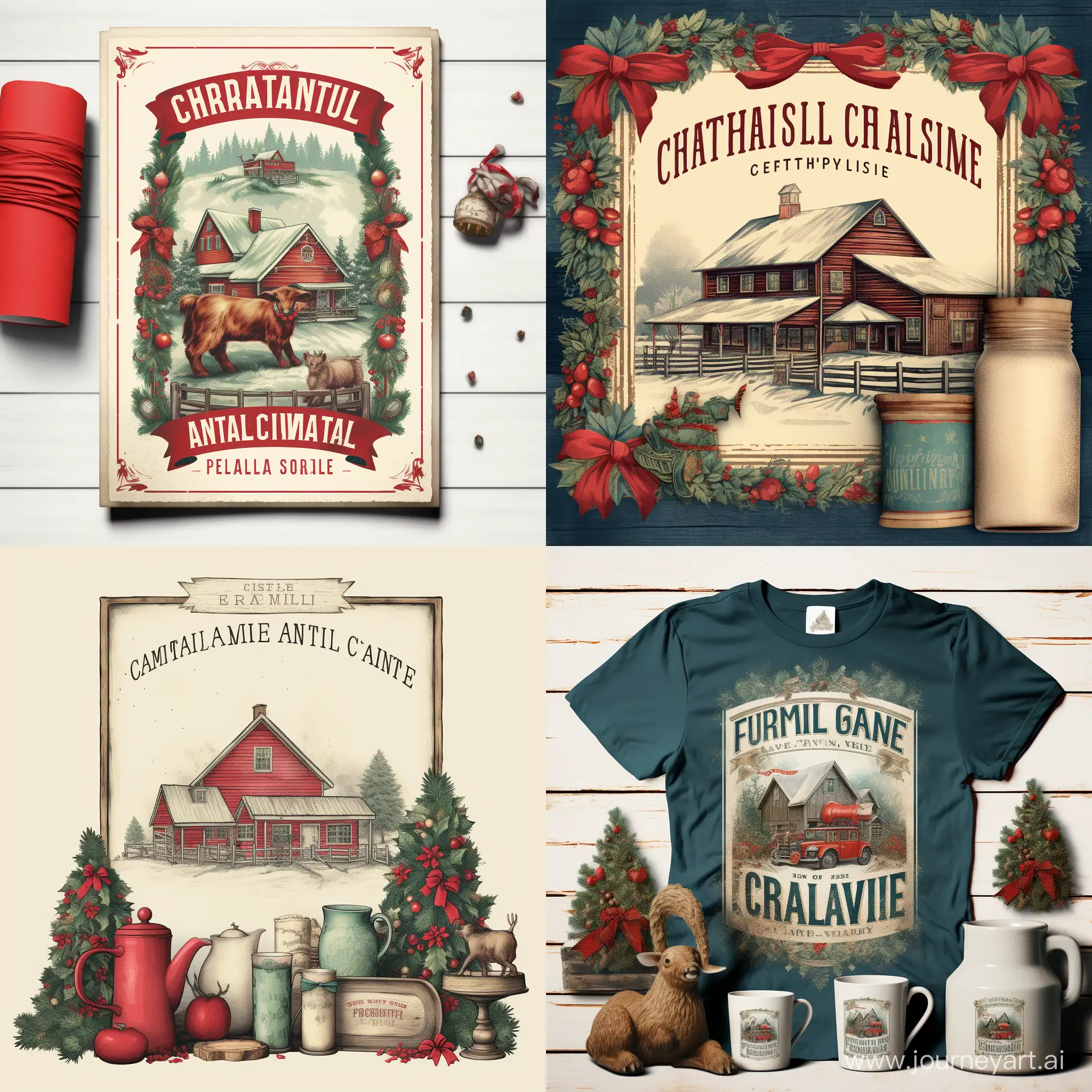 provide vintage christmas farm sublimation bundle