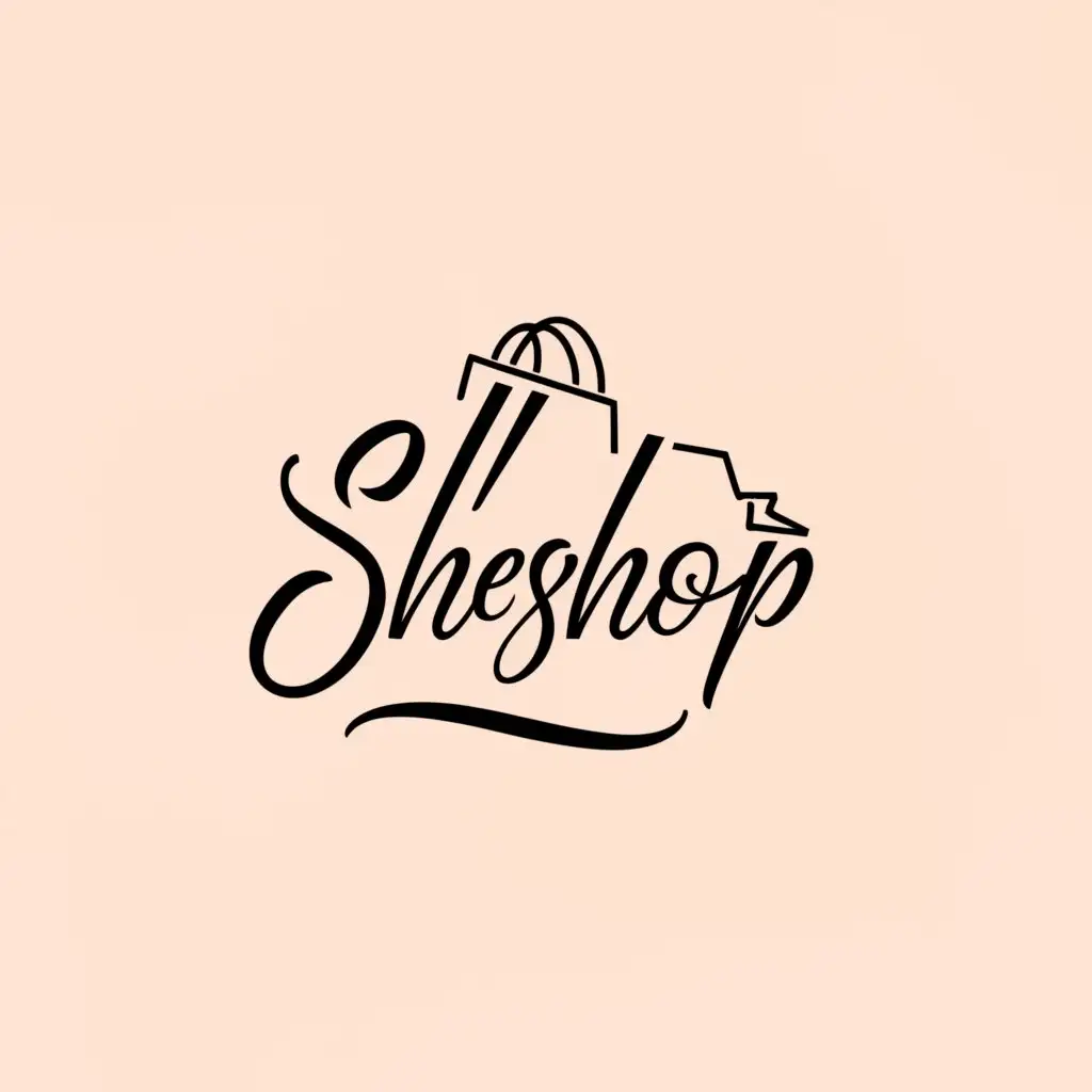 a logo design,with the text "SheShop", main symbol:logo named SheShop forFASHION brand,Moderate,clear background