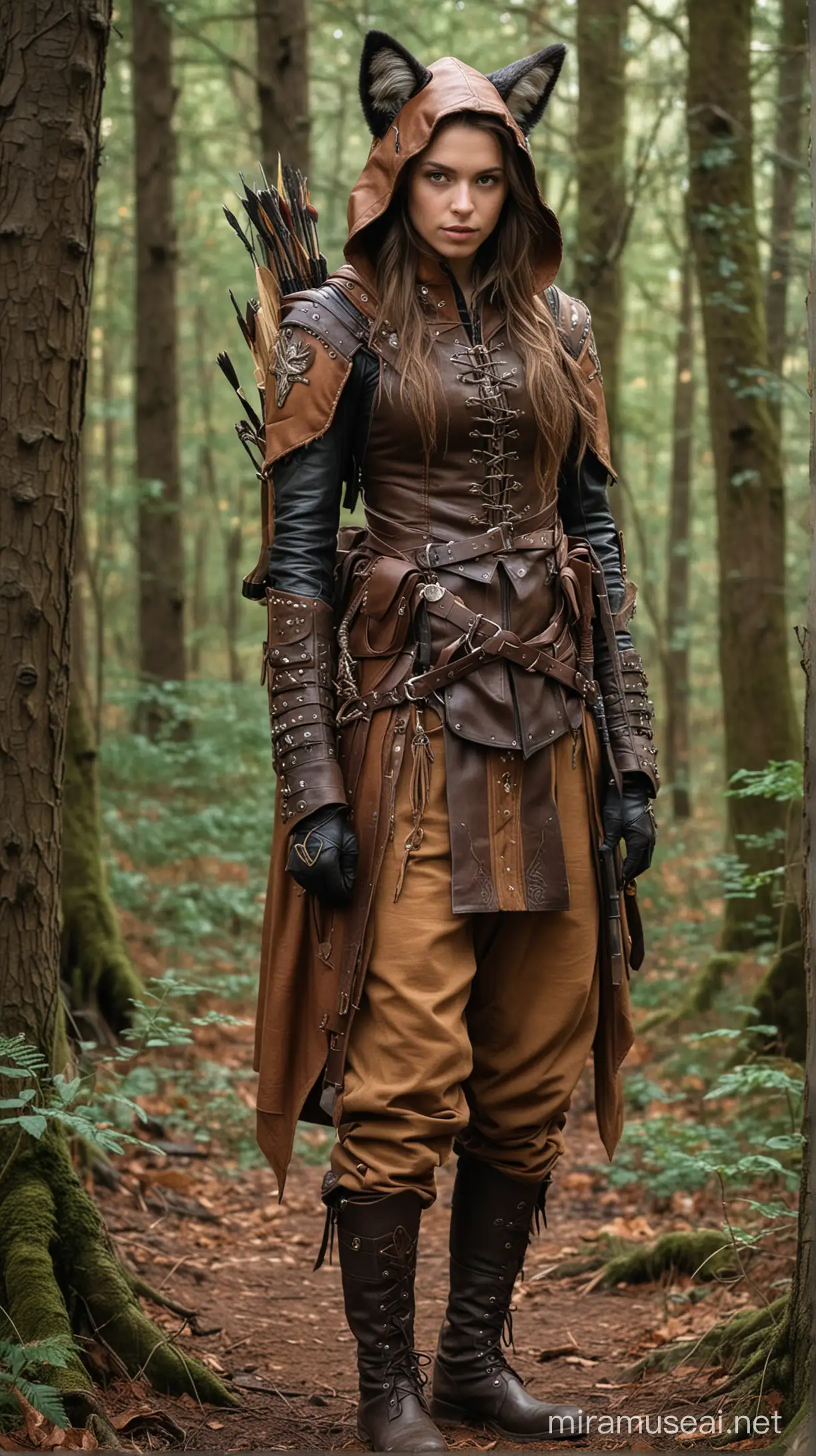 Enigmatic Huntress in Medieval Forest Outfit | MUSE AI