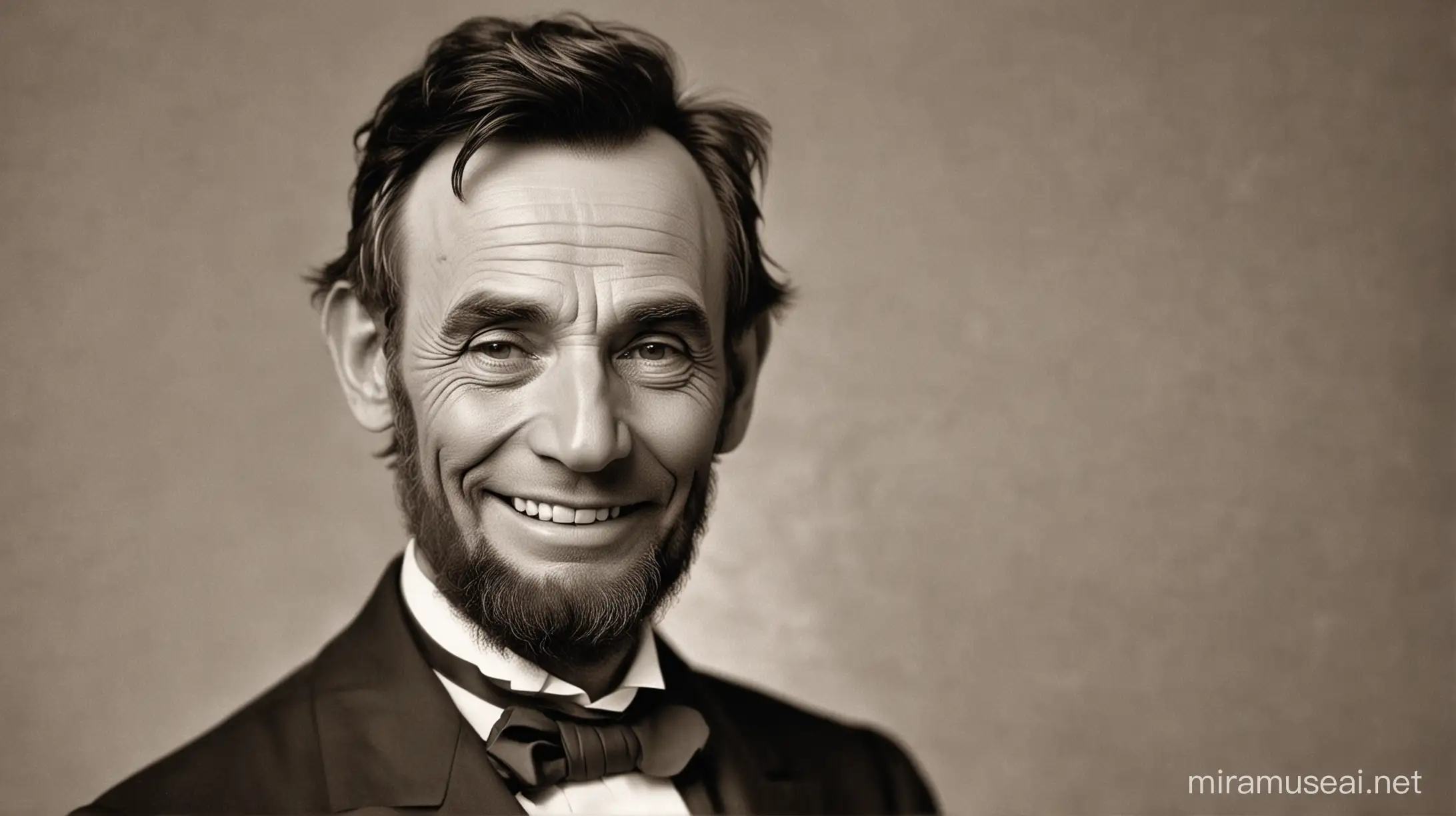 Historical Figure Abraham Lincoln Displaying a Warm Smile
