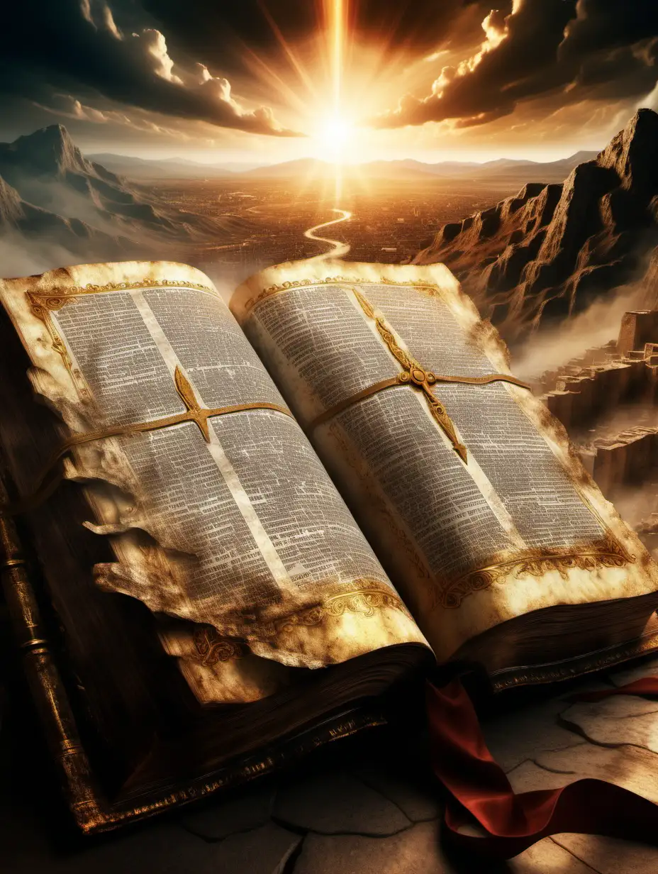 Visualize a powerful scene: picture ancient Bible Scriptures, image.HD, 8K