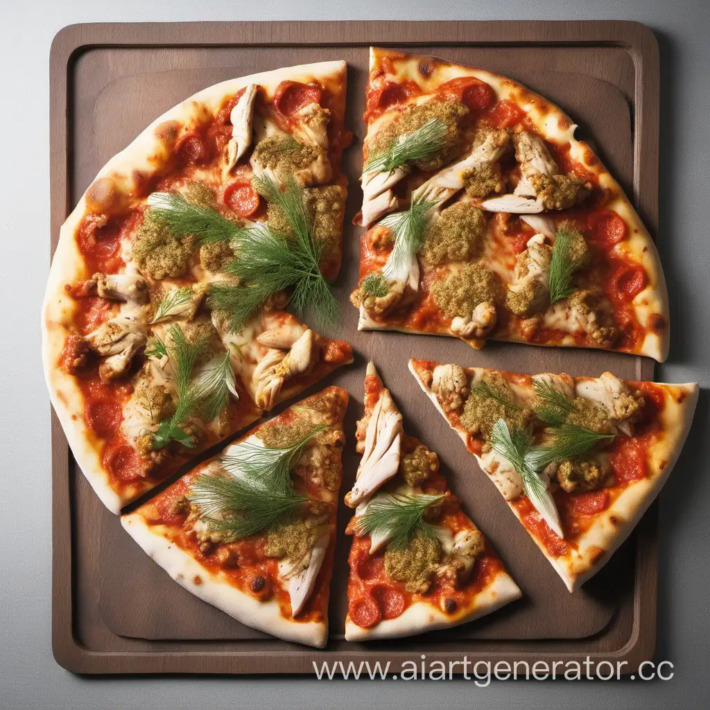 Delicious-Pizza-Topped-with-Chicken-Mince-and-Fresh-Dill