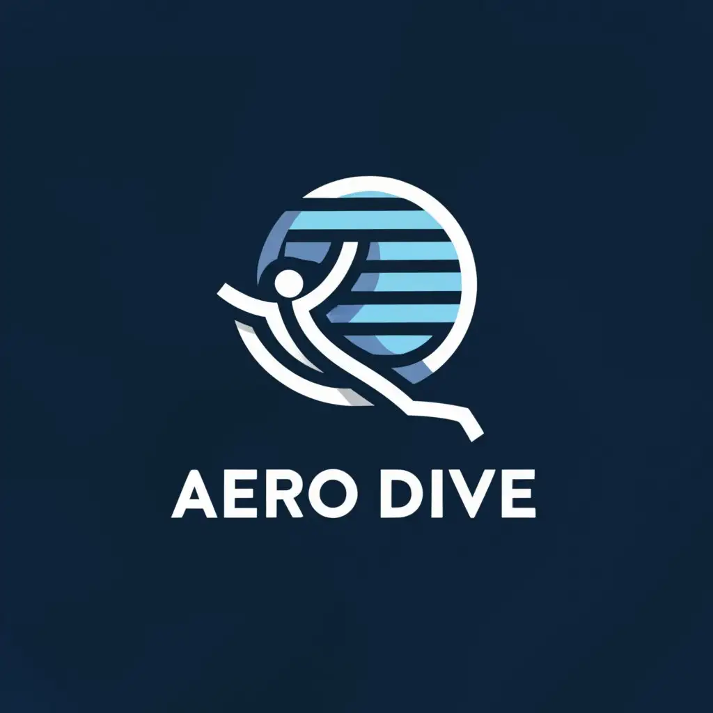 a logo design,with the text "Aero Dive", main symbol:sky,Minimalistic,be used in Technology industry,clear background