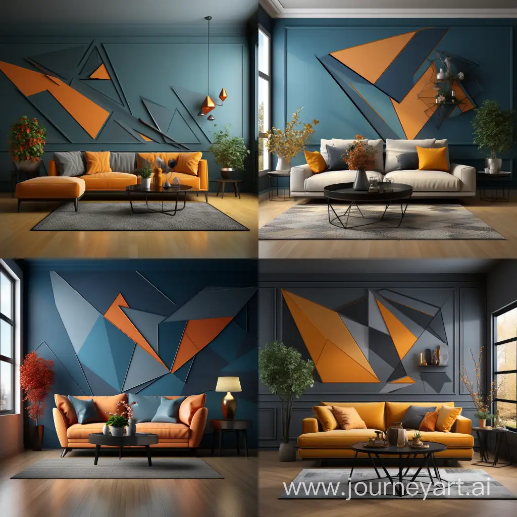 Modern-Navy-Blue-Interior-with-Vibrant-Orange-Geometric-Accents