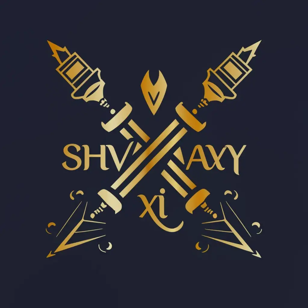 a logo design,with the text "Shivaay XI", main symbol:Trishul, Damru,Moderate,be used in Internet industry,clear background
