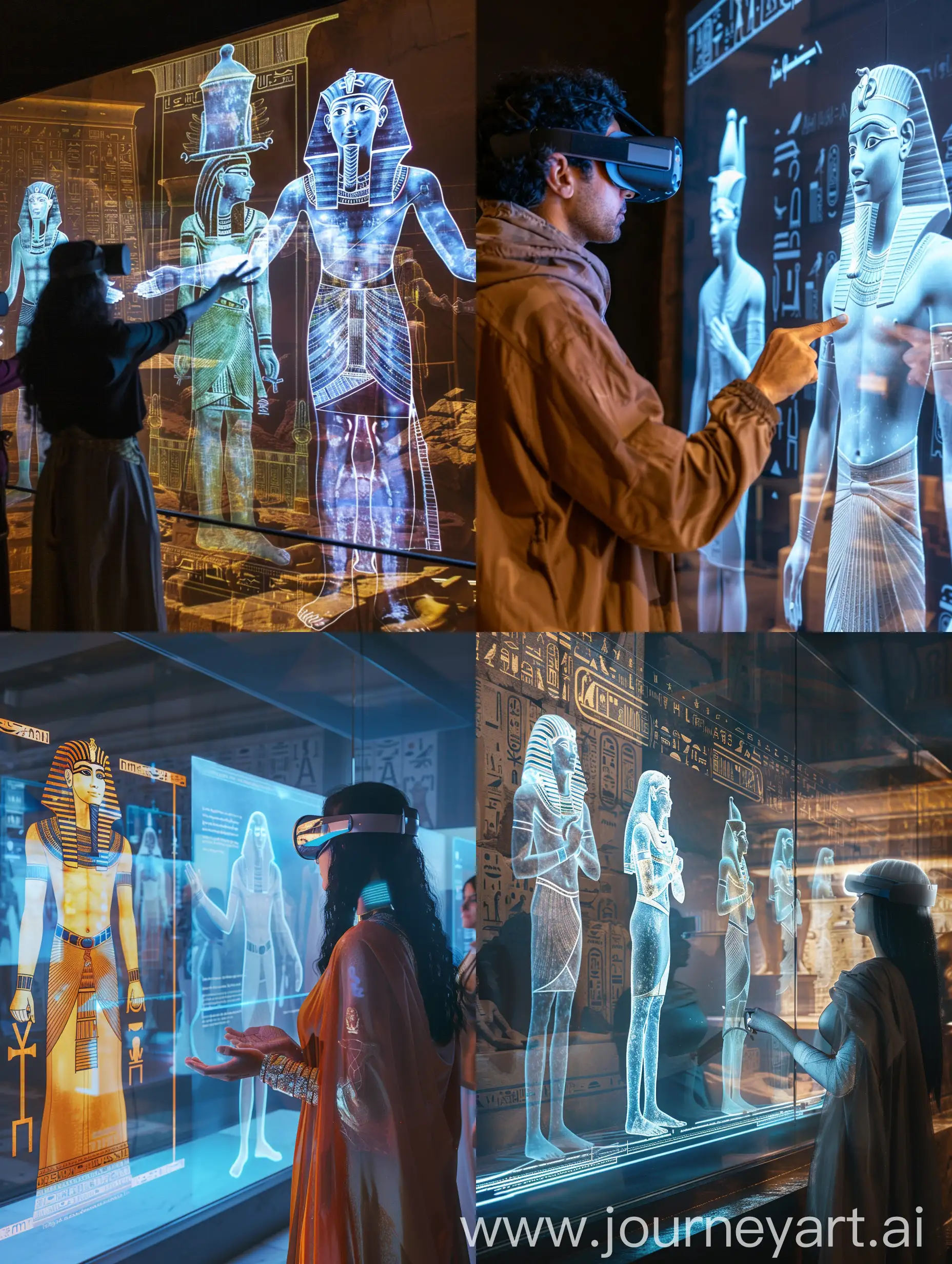 مركز سياحى عبارة عن  رحلة سياحة باستخدام الواقع الافتراضى لعرض معالم مصر ع هيئة افاتار بالاضافة لشخصيات تاريخية باستخدام تقنية الهولوجرام

