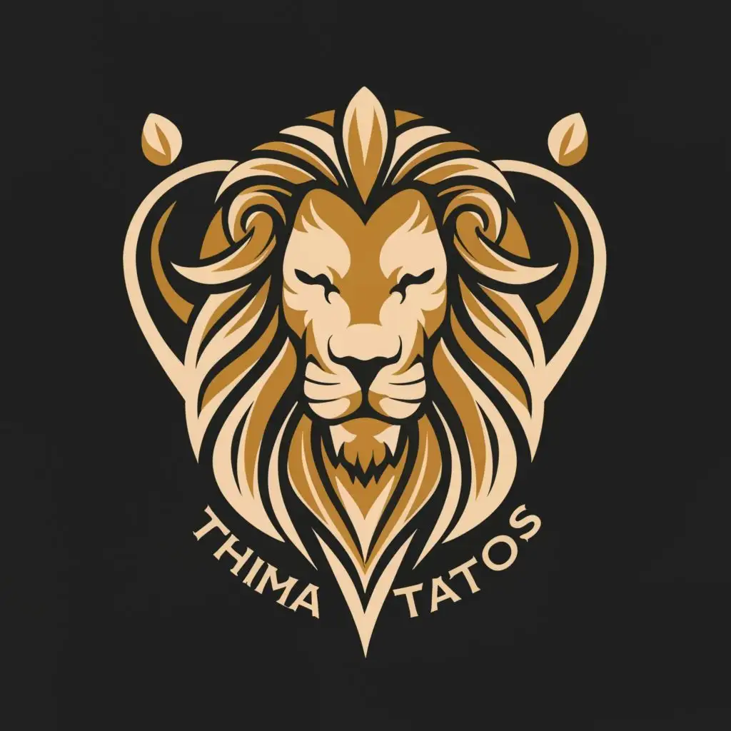 LOGO-Design-For-Themiya-Tattoos-Elegant-Lion-Emblem-with-Sophisticated-Typography-for-Beauty-Spa-Industry