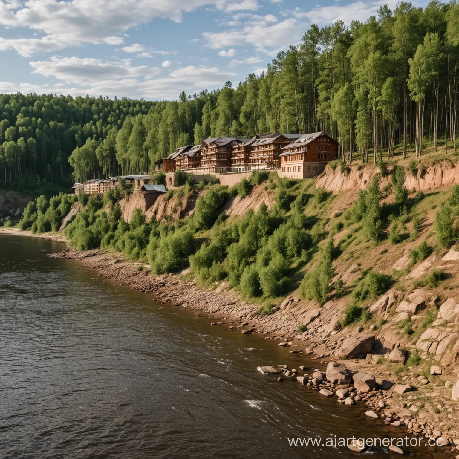 Нарисуй эко-отели в Нижнем Новгороде, где отдыхающие смогут насладиться природой, отдохнуть от городской суеты