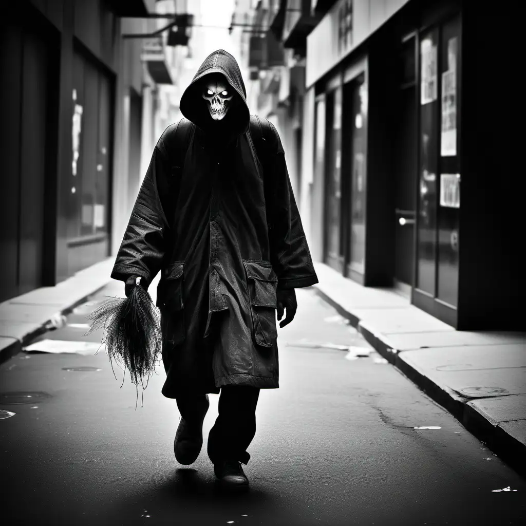 Eluded street walker, black and white