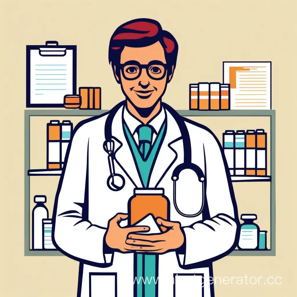 Friendly-Doctor-Holding-Medication-for-Consultation