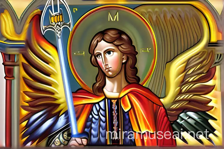 Saint Archangel Michael Battling Evil Forces