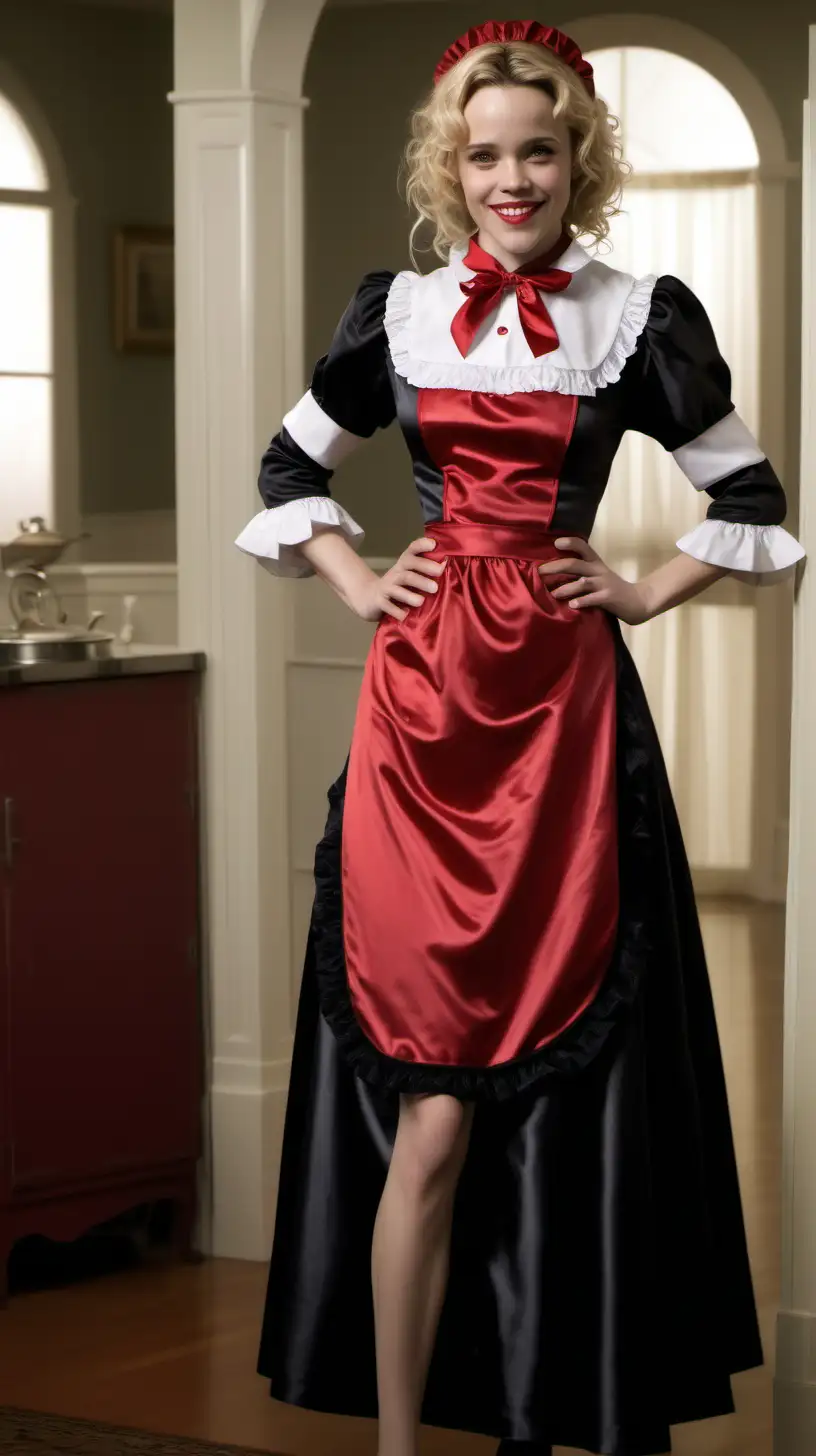 Enchanting Retro Victorian Maid Costume Affair with Rachel McAdams in a Grand Manor